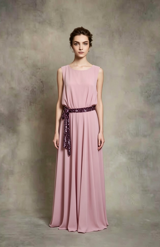 Motee Maids Emma Sequin Sash Lilac