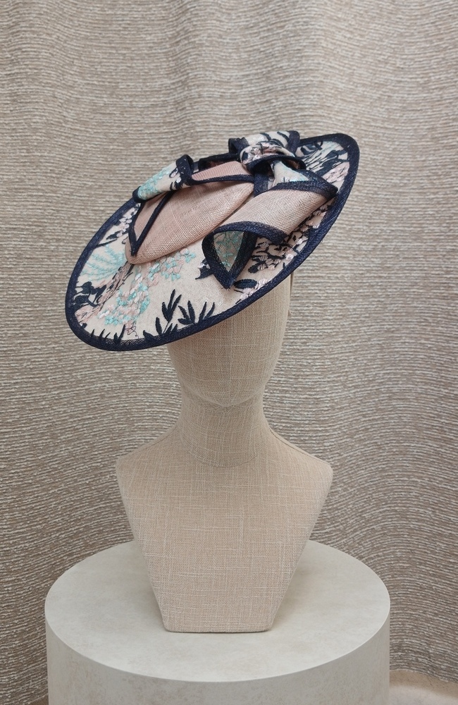 John Charles 26445 Fascinator In Navy Multi