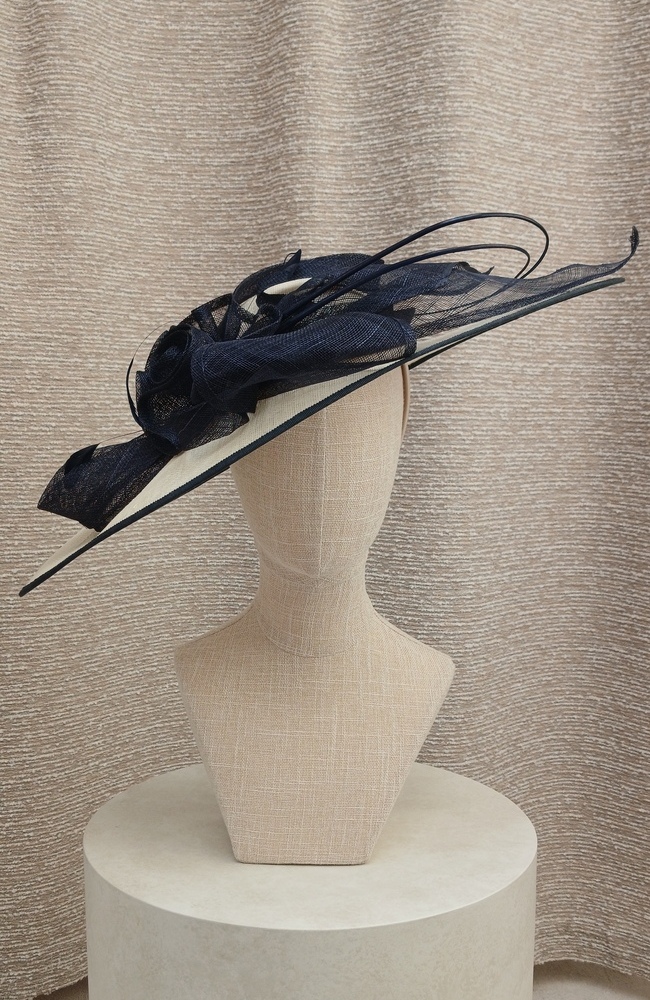 Nigel Rayment 20089 Fascinator In Lemon & Navy