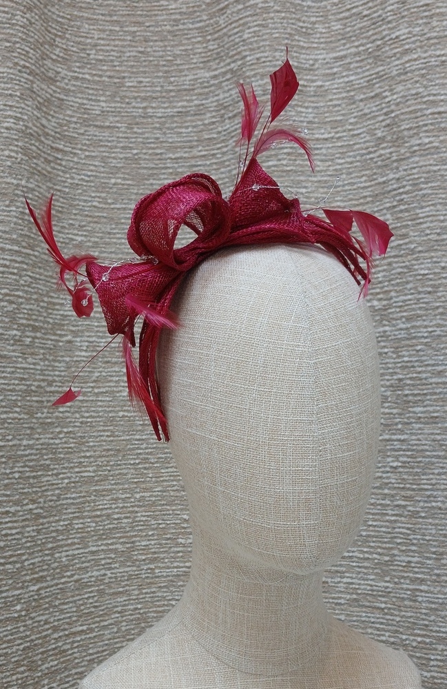 The Wedding Shop Jitters Style 1 Fascinator In Burgundy