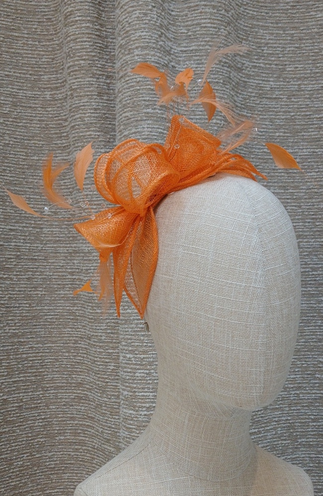 The Wedding Shop Jitters Style 1 Fascinator In Orange