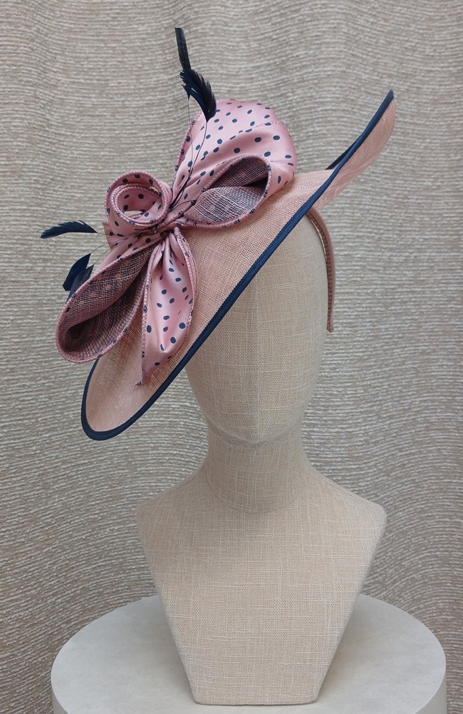 Snoxell & Gwyther MB2004 Fascinator In Pink & Navy