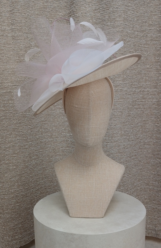 Snoxell & Gwyther SG2211 Fascinator In Rose & Ivory