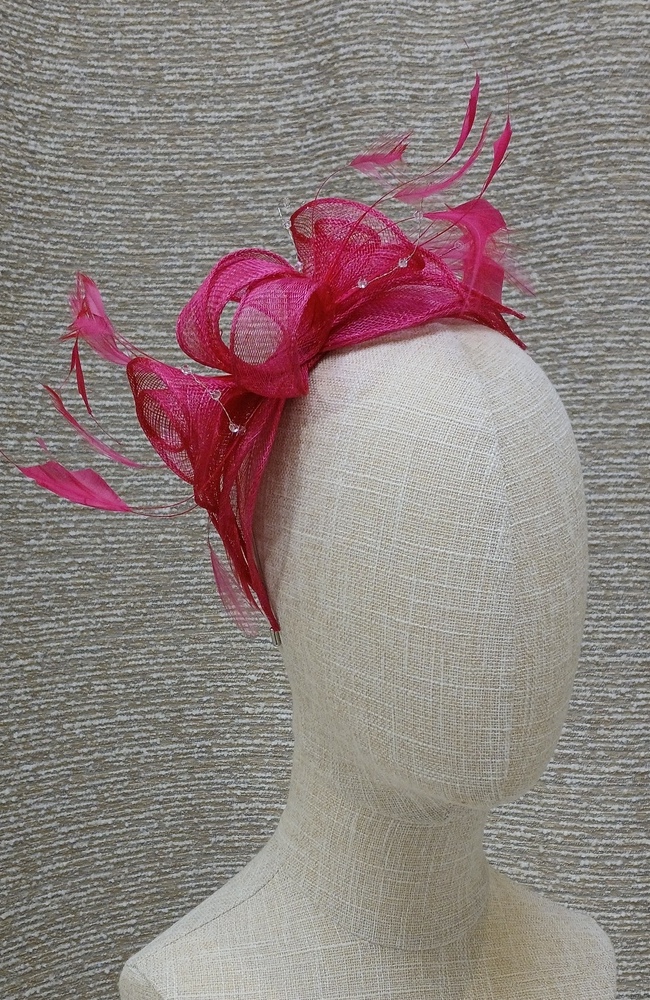 The Wedding Shop Jitters Style 1 Fascinator In Raspberry